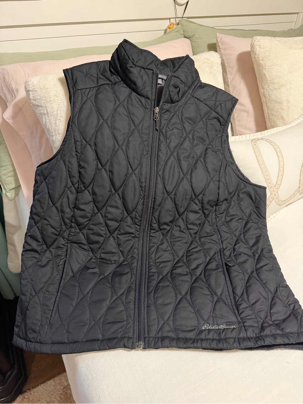 Eddie Bauer Women's Quilted Black Insulated Vest